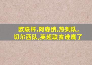 欧联杯,阿森纳,热刺队,切尔西队,英超联赛谁赢了